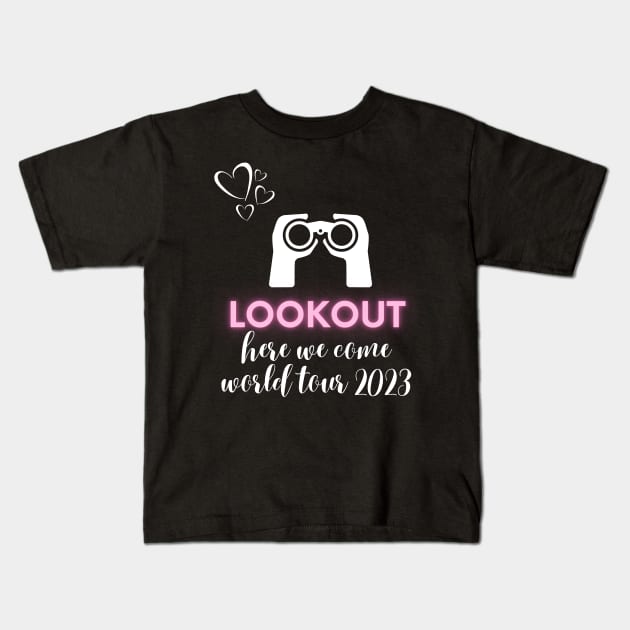 scentsy lookout, here we come, world tour 2023 Kids T-Shirt by scentsySMELL